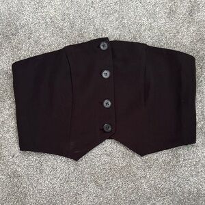 Streetwear Society Black Button-Up Tube Top